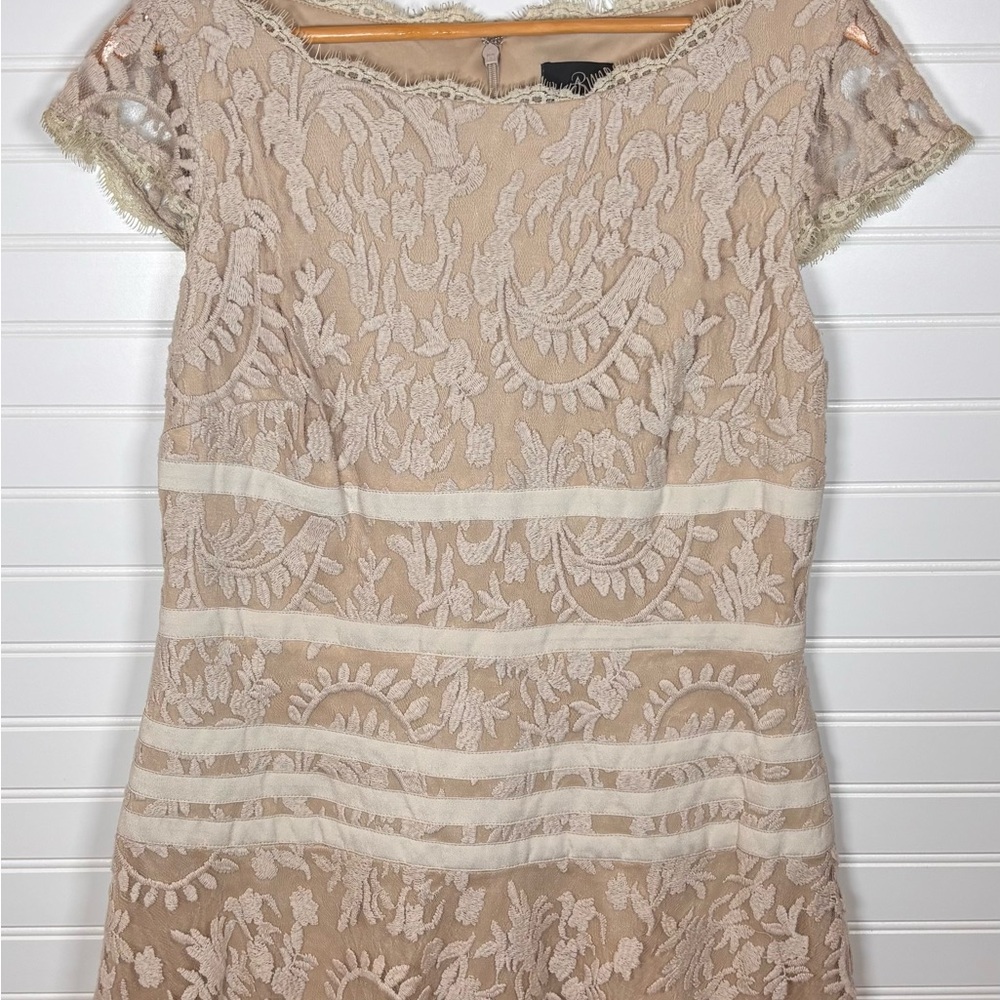 Adrianna Papell Beige Lace Dress US 12